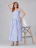 Blue Breeze Corset Midi Dress